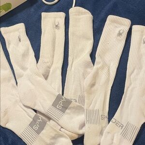 Spyder White and Gray Athletic Crew Socks